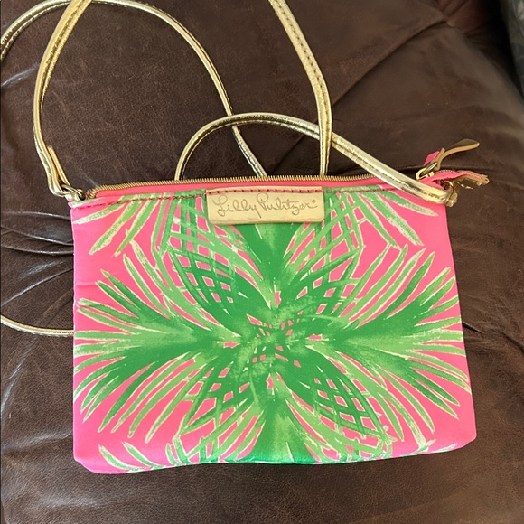 Lilly Pulitzer Pink and Green Crossbody Bag - Picture 1 of 3